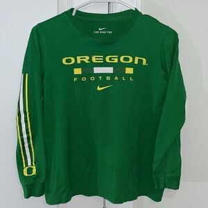 Kids Boys Nike Oregon Ducks GREEN Football LS Tee T Shirt M
